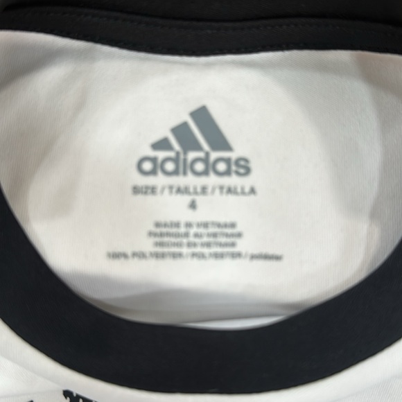 Adidas Logo  Kids White Sleeveless Top Sz 4 - Picture 4 of 5